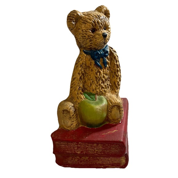 Cast Iron Teddy Bear Door Stop 10" Tall Vintage 1970s Country Decor Teacher Gift - Picture 3 of 4